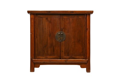 Lot 105 - A SMALL CHINESE ELMWOOD YUMU CABINET