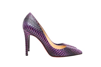 Lot 80 - λ Christian Louboutin Purple Python Pigalle Heeled Pump - Size 37.5