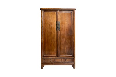 Lot 76 - A CHINESE HARDWOOD A-FRAME WARDROBE