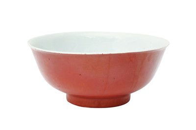 Lot 209 - A CHINESE CORAL-GLAZED BOWL
