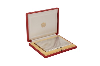 Lot 33 - An Elizabeth II sterling silver cigarette case, Birmingham 1957 by A Wilcox retailed by Cartier