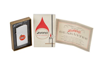 Lot 201 - A Gulf Zippo Lighter with Original Guarantee, Petroleum Zippo Series.