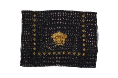 Lot 398 - Versace Black Medusa Silk Print Scarf