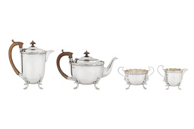 Lot 361 - A George V sterling silver four-piece tea and coffee service, Sheffield 1933/34 by Cooper Brothers