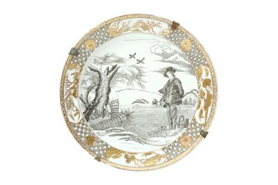 Lot 215 - A CHINESE EN GRISAILLE 'LE PECHEUR' DISH