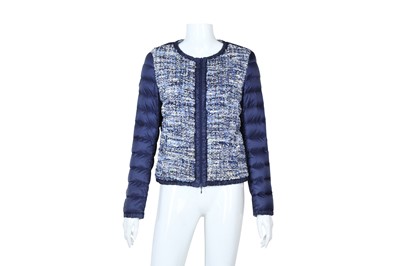 Lot 133 - Moncler Blue Tweed Henriette Giubbotto Puffer - Size 1