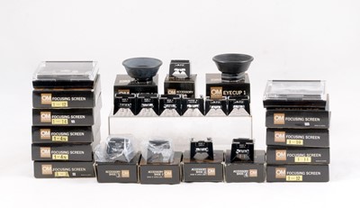 Lot 90 - Olympus OM Accessory Shoes & Focusing Screens.
