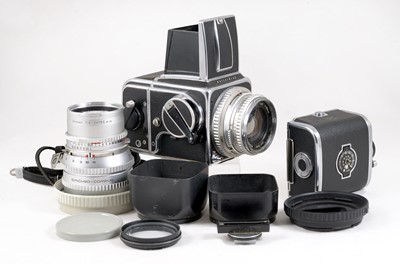 Lot 214 - A Chrome Hasselblad 500c Medium Format Camera Outfit.