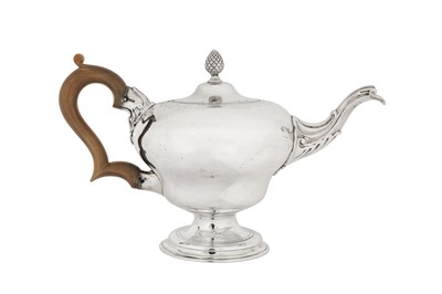 Lot 465 - An early George III sterling silver teapot, London 1763 by Alexander Johnston