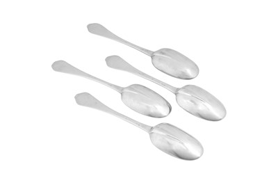 Lot 320 - Four Queen Anne Britannia standard silver tablespoons, London 1702 by Isaac Davenport