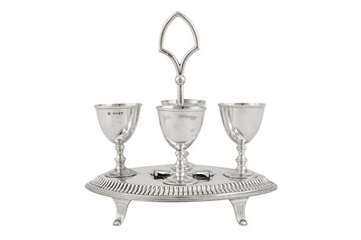 Lot 404 - A Victorian sterling silver egg cruet, London 1887 by John Aldwinckle and Thomas Slater