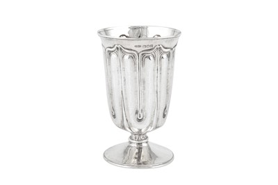 Lot 335 - An Edwardian ‘Arts and Crafts’ sterling silver goblet, London 1907 by Omar Ramsden & Alwyn Carr