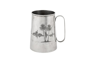 Lot 230 - A mid-20th century Iraqi silver pint mug, Omara or Basra circa 1950