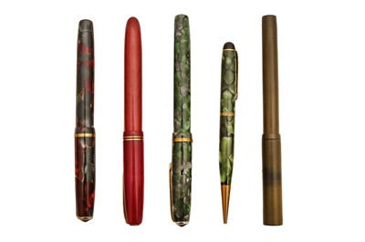 Lot 87 - A GROUP OF FIVE BURNHAM FOUNTAIN PENS