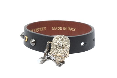 Lot 350 - Alexander McQueen Black Crystal Skull Bracelet