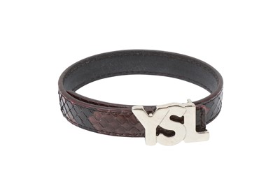 Lot 81 - λ Yves Saint Laurent Purple Python Logo Bracelet
