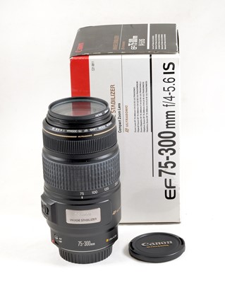 Lot 381 - Canon EF 75-300mm f4.5-5.6 IS Image Stabilizer Zoom Lens.