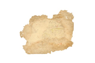 Lot 313 - A FRAGMENTARY SKETCH OF A NAVAL SIEGE OF AN INDIAN FORT