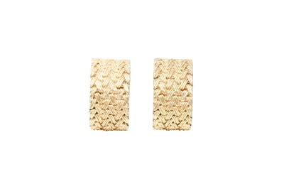 Lot 318 - Christian Dior Textured Half Hoop Clip On Earrings