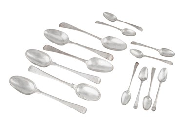 Lot 1256 - A MIXED GROUP OF GEORGE III STERLING SILVER FLATWARE