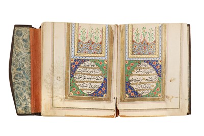 Lot 403 - A MINIATURE OTTOMAN ILLUMINATED PRAYER BOOK