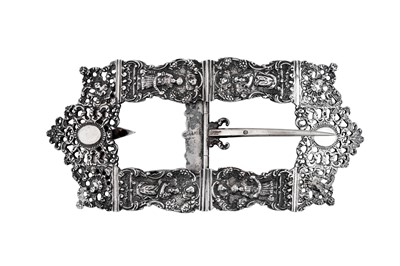 Lot 1144 - JUDAICA – A LATE 19TH CENTURY DUTCH SILVER BUCKLE, SCHOONHOVEN 1899