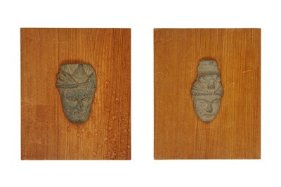 Lot 248 - TWO FRAGMENTARY GREY SCHIST BODHISATTVAS HEADS