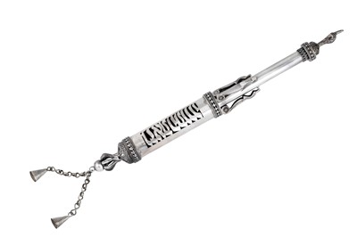 Lot 1142 - JUDAICA - A LATE 20TH CENTURY ISRAELI SILVER YAD (TORAH POINTER)