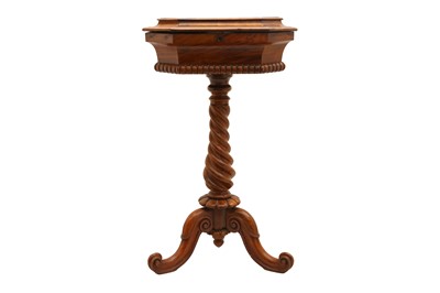 Lot 168 - A VICTORIAN BURR WALNUT TEAPOY