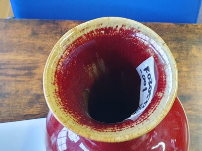 Lot 1385 - A CHINESE FLAMBÉ-GLAZED VASE