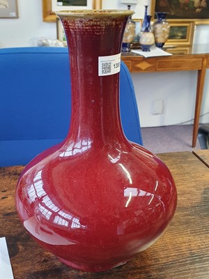Lot 1385 - A CHINESE FLAMBÉ-GLAZED VASE