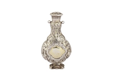 Lot 276 - A mid-18th century German parcel-gilt silver scent or casting bottle, possibly Augsburg circa 1770