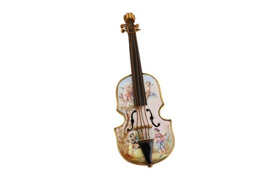 Lot 87 - A late 19th century Austrian enamel gilt metal mounted novelty vinaigrette, Vienna circa 1890