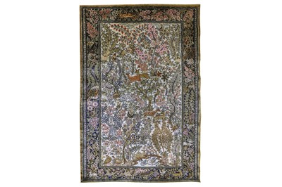 Lot 324 - A VERY FINE SILK QUM RUG, CENTRAL PERSIA