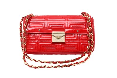 Lot 13 - Versace Couture Red Chain Flap Bag