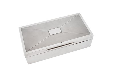 Lot 1171 - A GEORGE V STERLING SILVER CIGARETTE BOX, LONDON 1929 BY PADGETT AND BRAHAM LTD