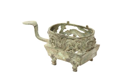 Lot 83 - A RARE CHINESE BRONZE OPENWORK BRAZIER