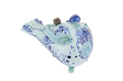 Lot 394 - A ZOOMORPHIC FREE-BLOWN GLASS CONTAINER