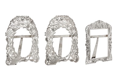 Lot 204 - A pair of late 20th century Persian (Iranian) silver photograph frames, Tabriz circa 1990