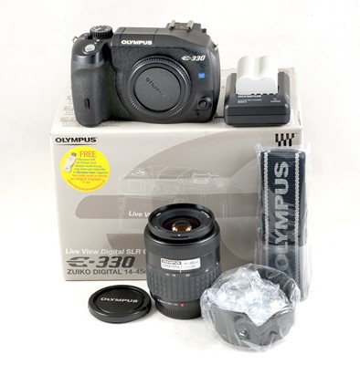 Lot 8 - Olympus E-330 4/3rds DSLR Kit, As New.