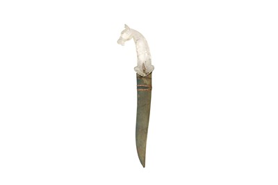 Lot 84 - A MUGHAL-REVIVAL ROCK CRYSTAL-HILTED DAGGER (KHANJAR)