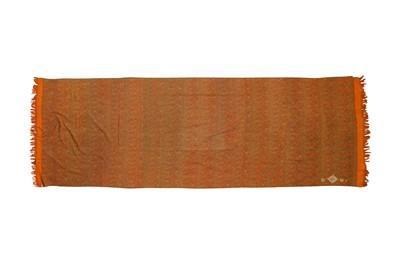 Lot 79 - A FINE SAFFRON YELLOW FULL TERMEH SHAWL