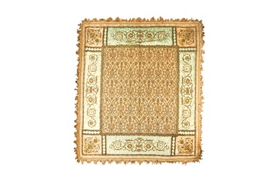 Lot 82 - A MAGNIFICENT METAL THREAD-EMBROIDERED SILK COVERLET