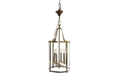 Lot 405 - A MODERN CHROME CYLINDRICAL FOUR LIGHT LANTERN