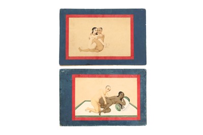 Lot 242 - TWO ILLUSTRATED EROTIC ALBUM PAGES