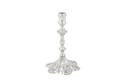 Lot 479 - A George III sterling silver taperstick, London 1767 by Ebenezer Coker