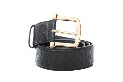 Lot 362 - Gucci Black Guccissima GG Belt - Size 75