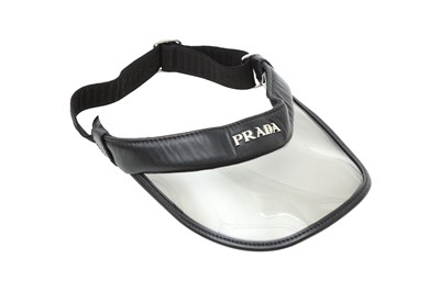 Lot 621 - Prada Black Logo Summer Plex Visor - Size M