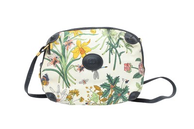 Lot 305 - Gucci Navy Flora Crossbody Bag
