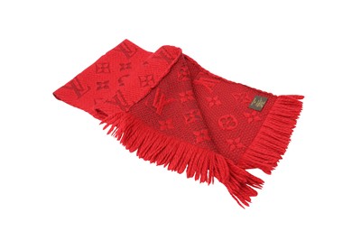 Lot 33 - Louis Vuitton Red Wool Logomania Scarf